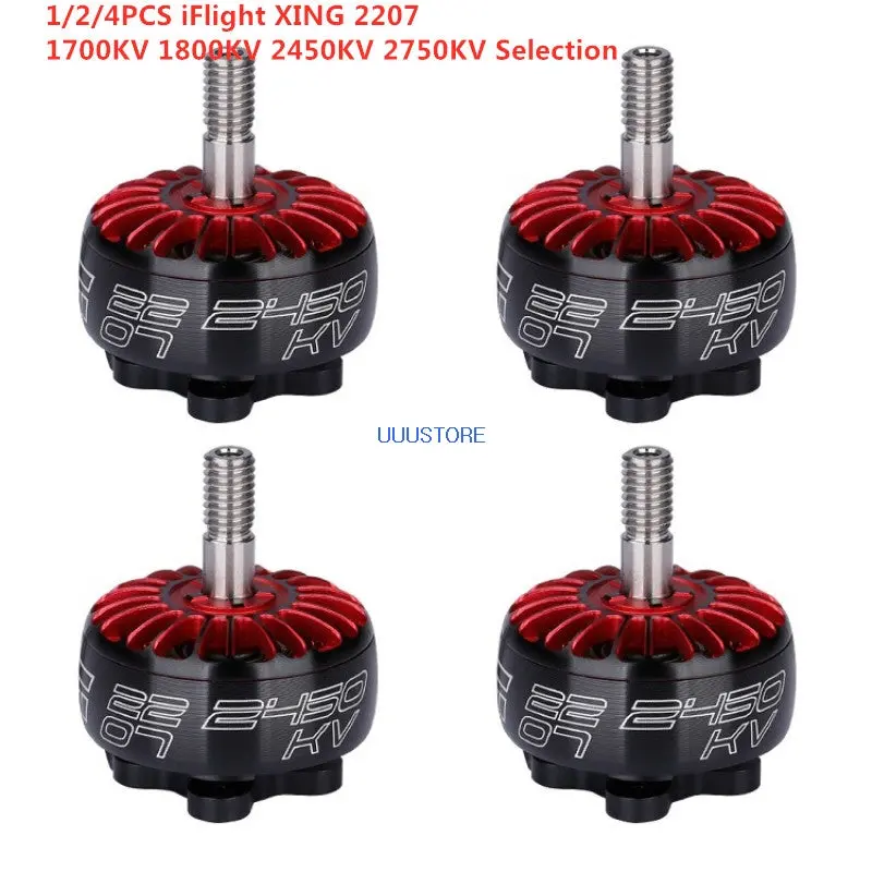 1/2/4 Pcs Iflight Xing 2207 X2207 1700Kv 1800Kv 2450Kv 2750Kv 2-6S Brushless Motor For Rc Fpv Racing Drone Quadcopter Frame 1