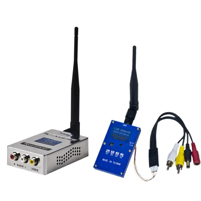 1.3G 2W 2000Mw Pal/Ntsc Wireless Av Vtx Fpv Transmitter Receiver Combo For Rc Drone Airplane Long Range 1