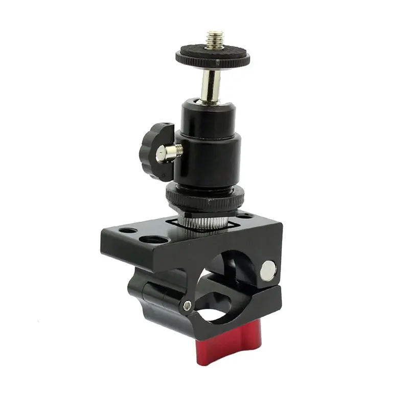 1/4 Screw Hot Shoe Ball Head Gimbal With 25Mm-27Mm Tube Clamp Clip Monitor Holder For Dji Ronin-M 1