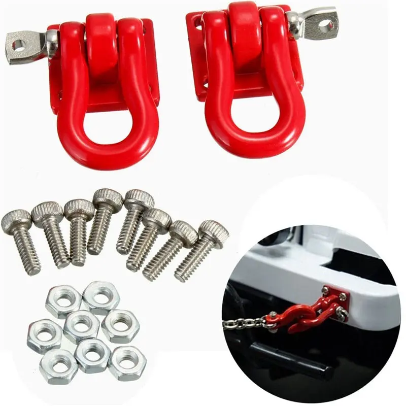 1 Pair 1:10 Rc Crawler Accessories Red Trailer Hook Scale Accessory For Rc Crawler Scx-10 Truck Climbing Car Truck Trailer Hook 1
