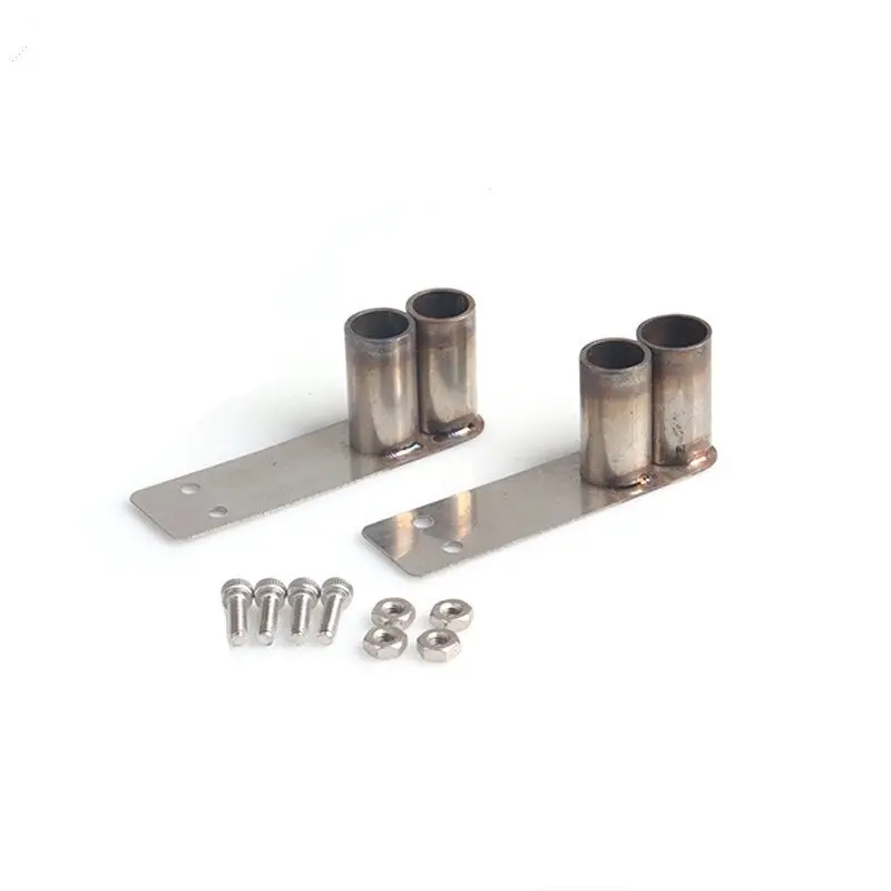 1 Pair Double Exhaust Pipe Metal Tail Exhaust Pipe Simulation Parts Model Accessories For 1/10 Rc Car Crawler D90 Axial Scx10 1
