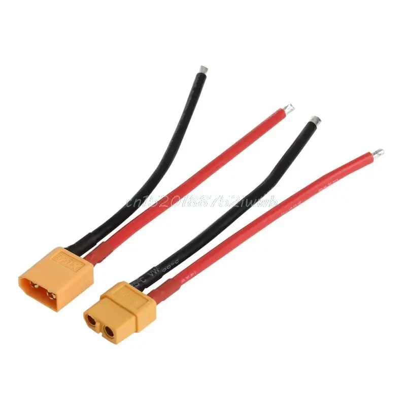 1 Pair Of Xt60 Battery Male Female Connector Plug With Silicon 14 Awg Wire #T026# 1
