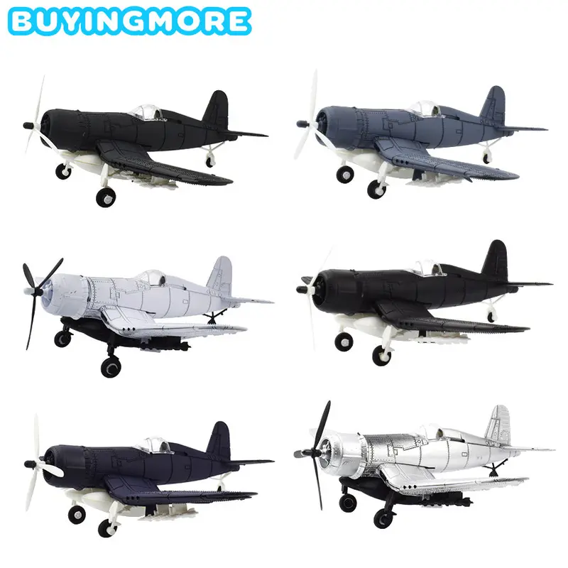 1 Pcs Assembly Aircraft Model Kit Toys For Boys Military F4u Corsair Fighter 4D Model Diy Building Blocks Educational Toy Gifts 1