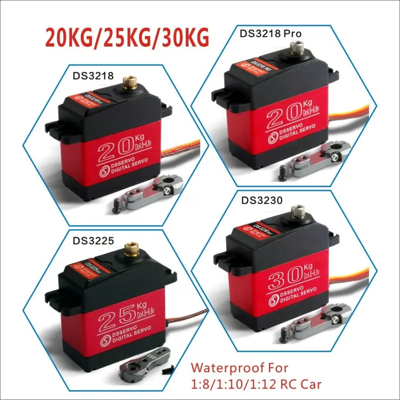 1 X Waterproof Servo Ds3218 Update And Pro High Speed Metal Gear Digital Servo Baja Servo 20Kg/.09S For 1/8 1/10 Scale Rc Cars 1