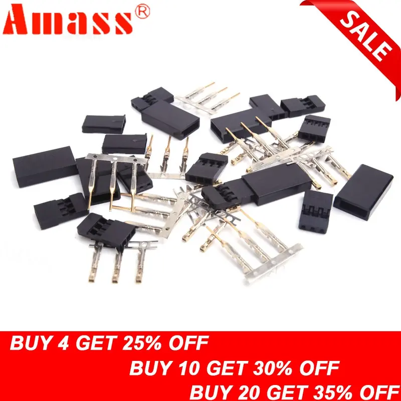 10/ 20Pair Male/ Female Connector For Jr/Futaba For Rc Model, Servo Connector, Model Receiver Battery Esc Connection 1