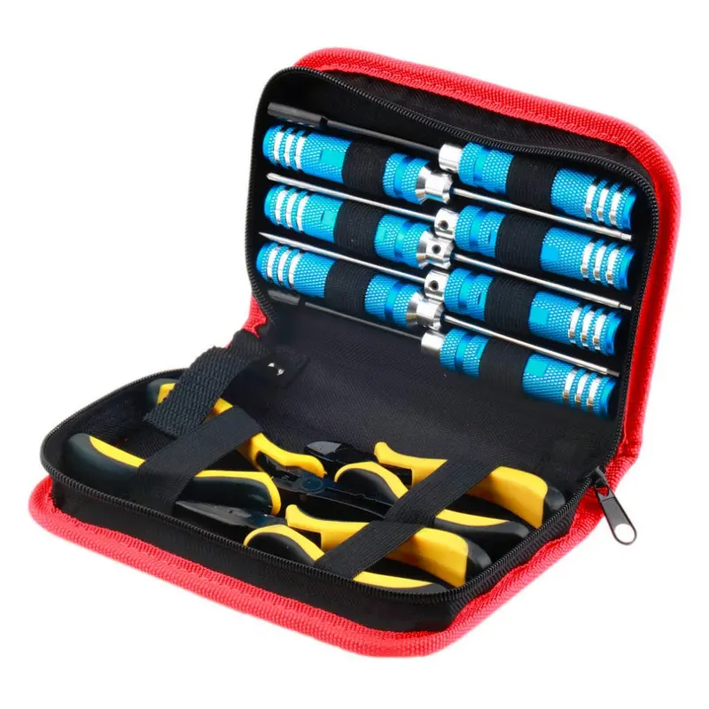 10 In 1 Rc Helicopter Screwdriver Pliers Hex Repair Tools Box Set With Bag 1