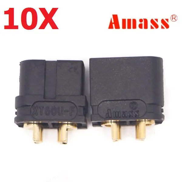 10 Pair Amass Xt60u 3.5Mm Banana Plug Connector Black Male & Female 1