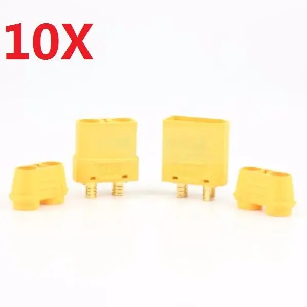 10 Pair Amass Xt90+ Plug Connector Male & Female With Sheath For Rc Drone Airplane Car Battery Cable 1