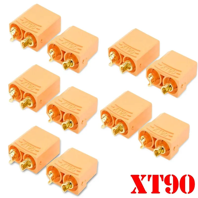 10 Pairs /20Pcs Female Male Xt90 Xt-90 Gold Plated Banana Bullet Connector Plug 4.5Mm For Rc Lipo Battery 1