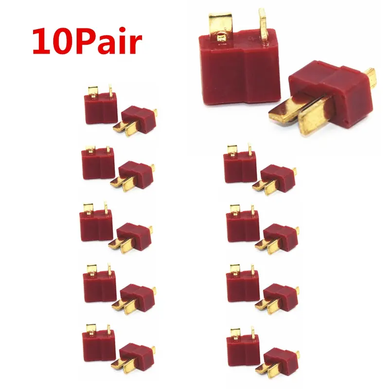 10 Pairs T Plug Male & Female Deans Connectors Style For Rc Lipo Battery New 1