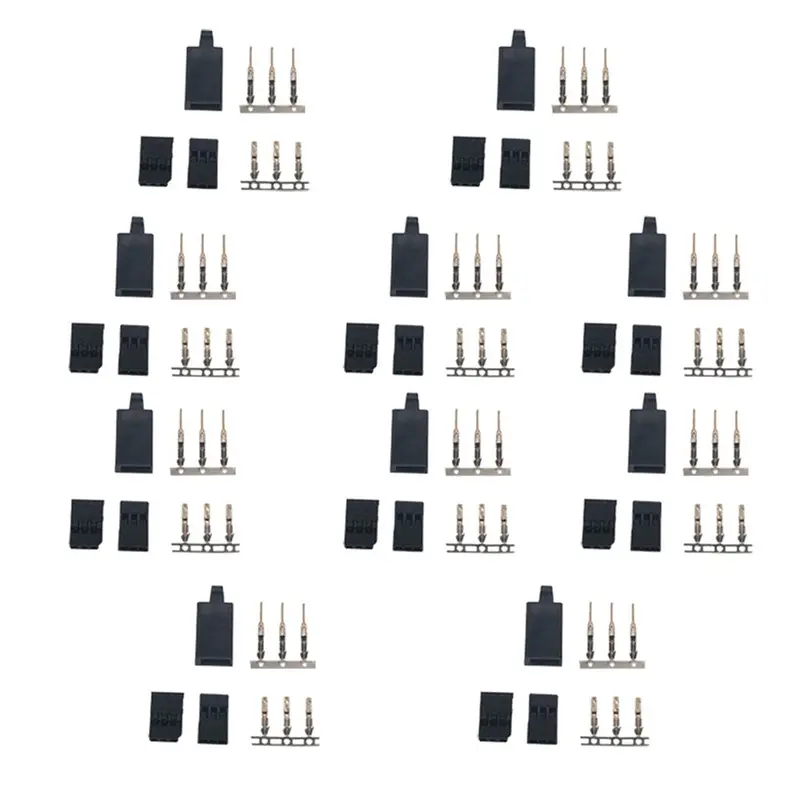 10 Sets Rjx Servo Plug Set Gold Plated Male Female For Futaba Servo 1