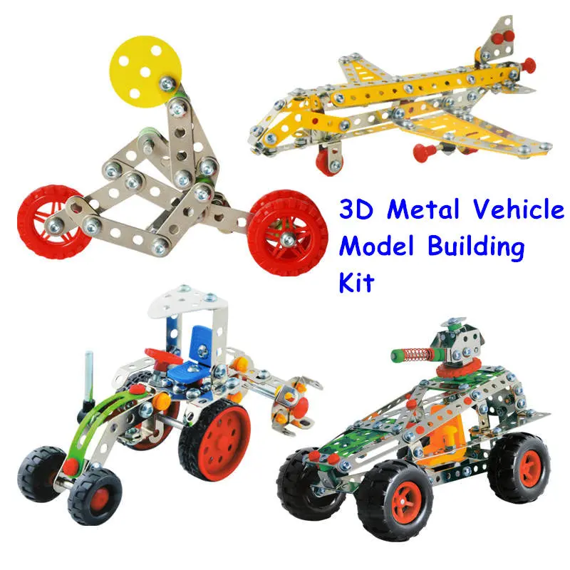 10 Types Magical Model Building Kit Construction Metal Assembly Set 3D Stainless Steel Block Toys For Boys Christmas Gift 1
