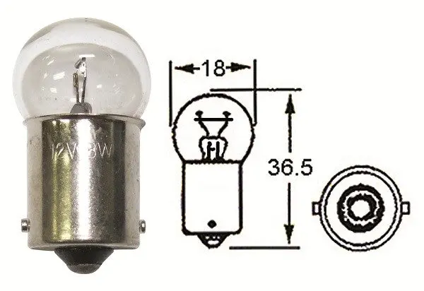 10 X Hl1623a - Indicator Bulbs Small Head 12V 18W Ba15s 1