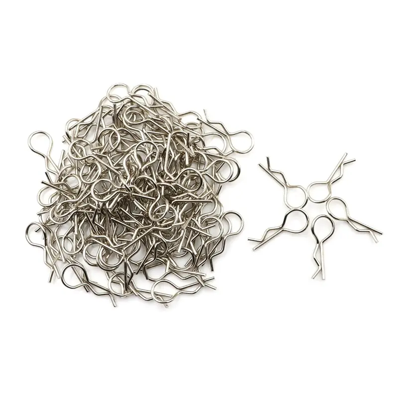 100Pcs 1:10 Universal Scale Bend Body Clips Pins Sliver Black Buggy Shell Rc Car Parts For Redcat Hpi Himoto Hsp Truck 1