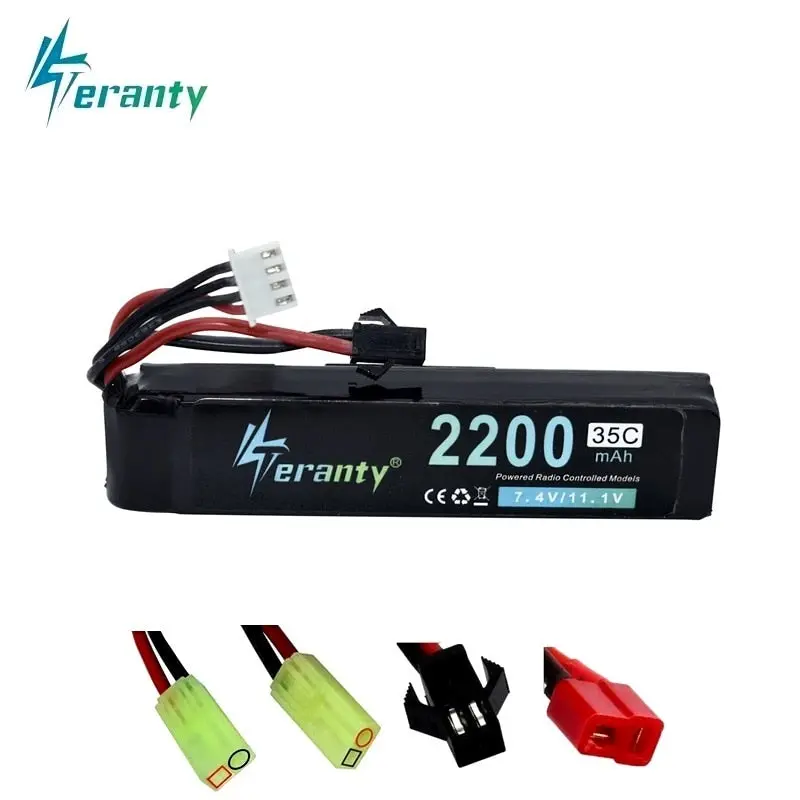 #102Mm 11.1V 2200Mah Lipo Battery For Water Gun 3S 11.1V Battery For Mini Airsoft Bb Air Pistol Electric Toys Guns Parts 1Pcs 1