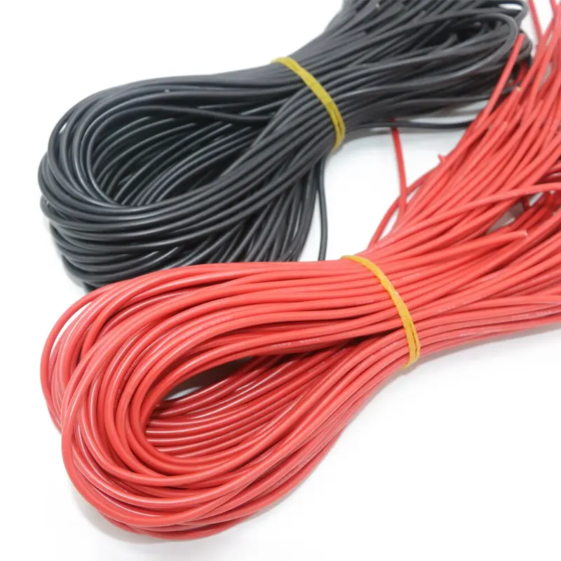 10Meter/Lot High Quality Wire Silicone 10 12 14 16 18 20 22 24 26 Awg 5M Red And 5M Black Color 1