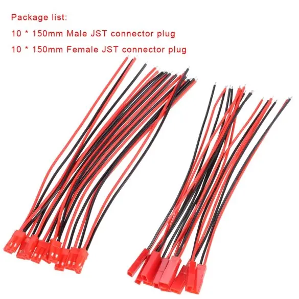 10Pairs 10Cm 15Cm Jst Male To Female 20Awg 100Mm 150Mm Connector Plug Cable For Rc Lipo Battery Spare Part Free Shipping 1
