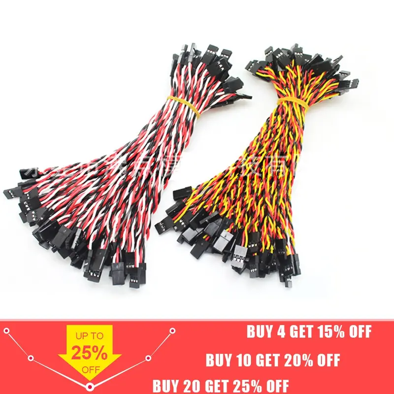 10Pcs 10/15/30/50/100Cm Servo Extension Cable 30 / 60Corefor Futaba Jr Anti-Interference Servo For Rc Helicopter Part 1