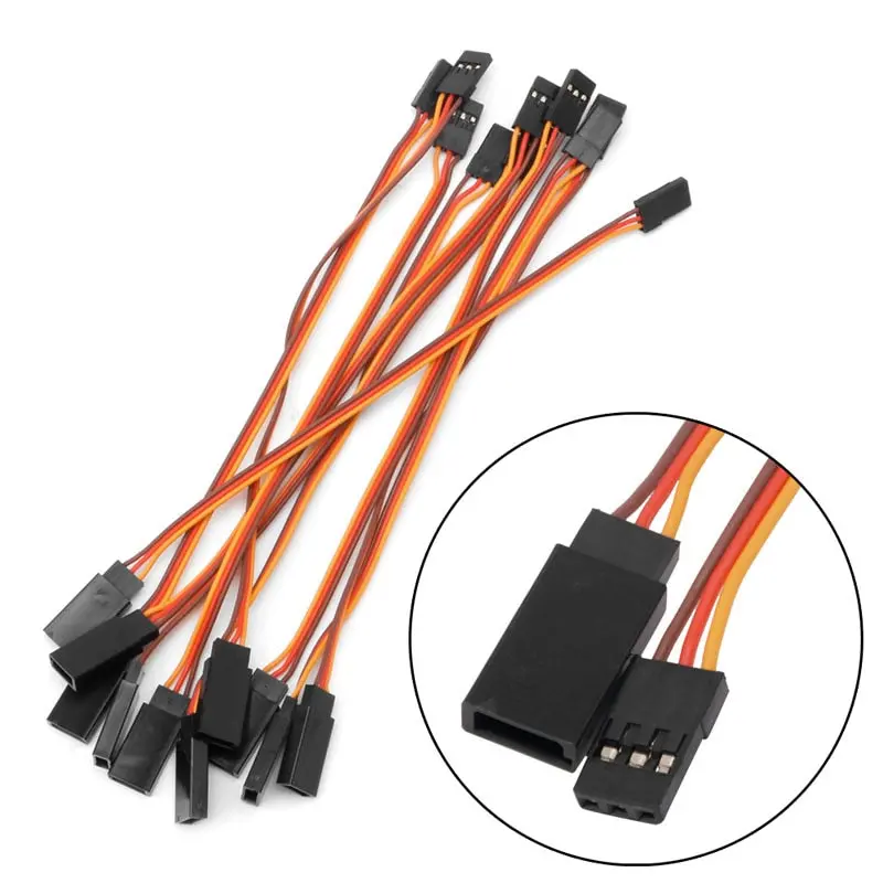10Pcs 150Mm Servo Extension Lead Wire Cable For Rc Futaba Jr 15Cm Male To Female 1