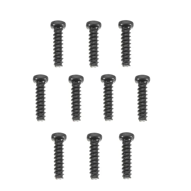 10Pcs 25-Ls01 2.6Mm Round Head Black Screw For 9125 1/10 Rc Car Parts 1
