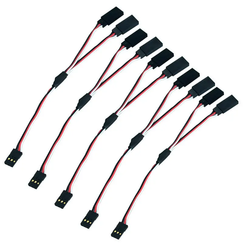 10Pcs 300Mm 500Mm Fpv Servo Y Extension Cable 30Cm Cord Y Lead 50Cm Wire For Jr Futaba Aileron Double Power Connection Rc Drone 1