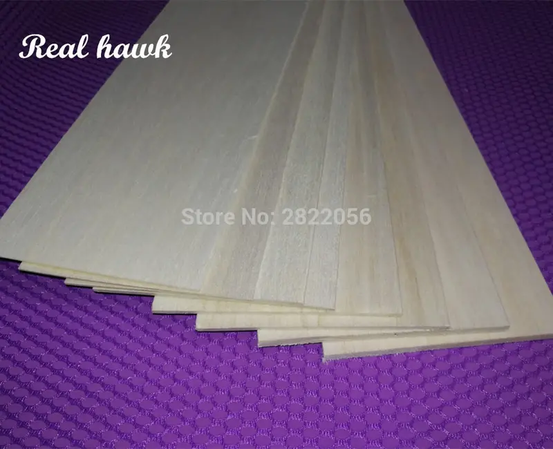 10Pcs 500X100x0.75/1/1.5/2/2.5/3/4/5Mm Aaa+ Model Balsa Wood Sheets For Diy Rc Model Wooden Plane Boat Material 1