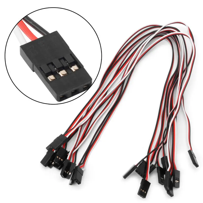 10Pcs 50Mm-300Mm Male To Male Quadcopter Extension Servo Lead Futaba Jr Wire Cable Rc 1
