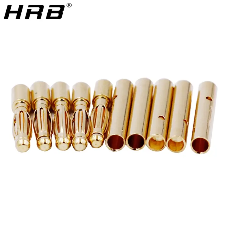 10Pcs Amass Banana Plug 2.0Mm 3.0Mm 3.5Mm 4.0Mm Bullet Female Male Connector 5.0Mm 5.5Mm 6Mm 6.5Mm Brass Plated Copper Rc Parts 1