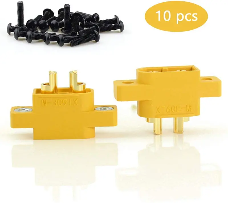 10Pcs Amass Connector Plug Xt60e-M Mountable Xt60 Male Plug Connector With Screw For Rc Parts 1