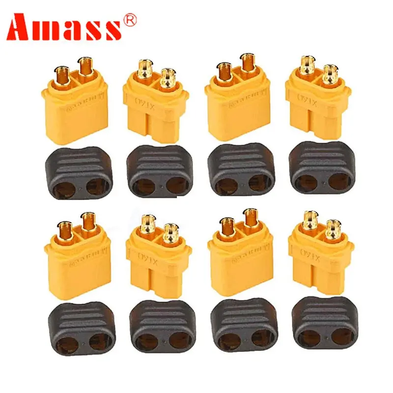 10Pcs Amass Xt60h Connector Xt60-T Plug With Sheath Housing Female / Male Xt60 Plug For Rc Lipo Battery Rc Cars Fpve Drones 1