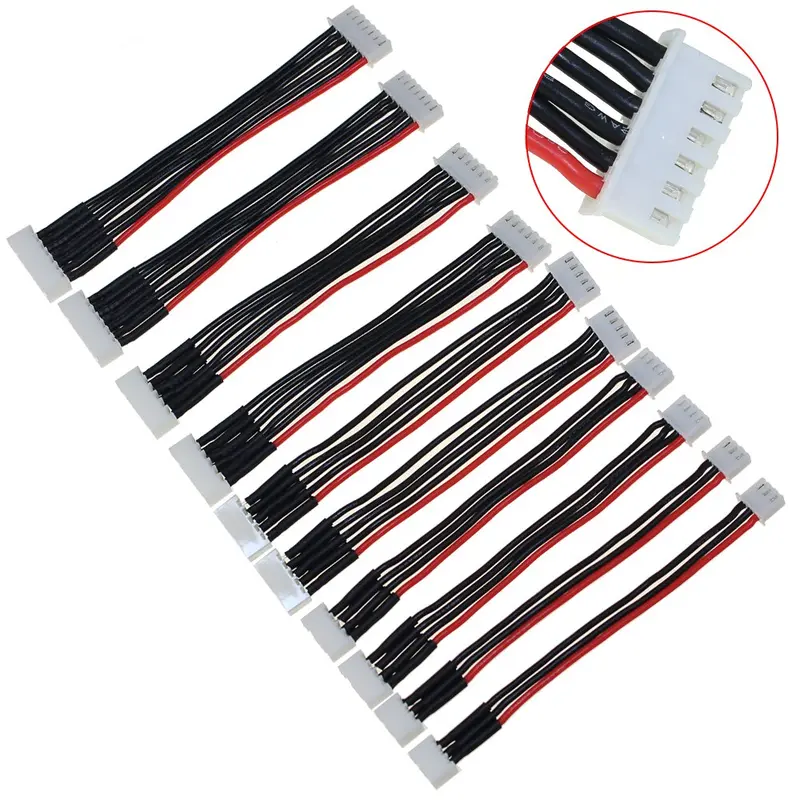 10Pcs Lipo Battery Balance Charger Cable 11Cm 2S 3S 4S 5S 6S 22Awg Cable Soft Silicon Wire Plug For Imax B3 B6 1