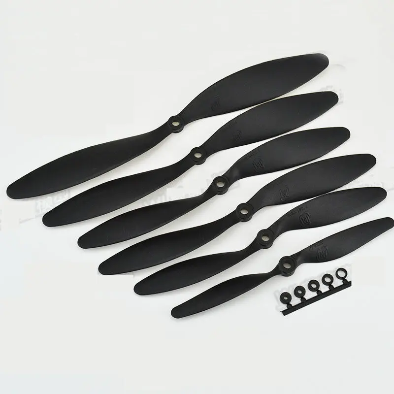 10Pcs/Lot 1147 1080 1047 9047 8060 7040 Black Propeller 2 Blade Paddle Slow Props For Fixed Wings Rc Airplane 1