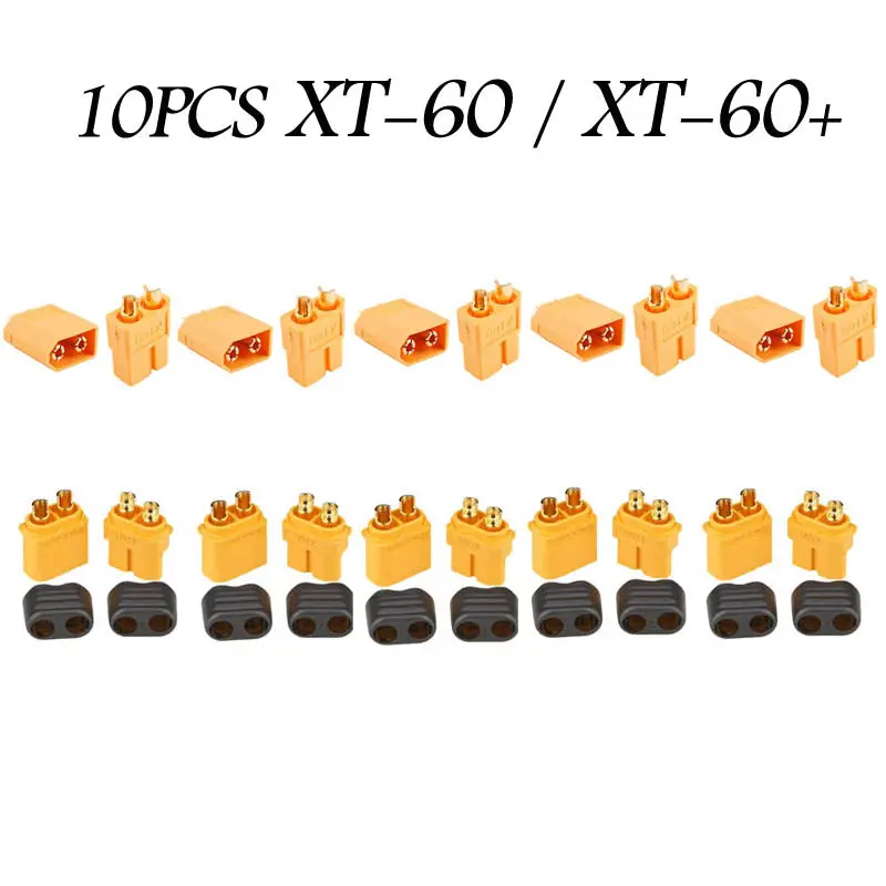 10Pcs Of Xt60 Xt-60 / Xt60+ / Xt30upb Male Female Bullet Connectors Plugs F Xt60 For Rc Fpv Lipo Battery Rc Quadcopter (5 Pair) 1