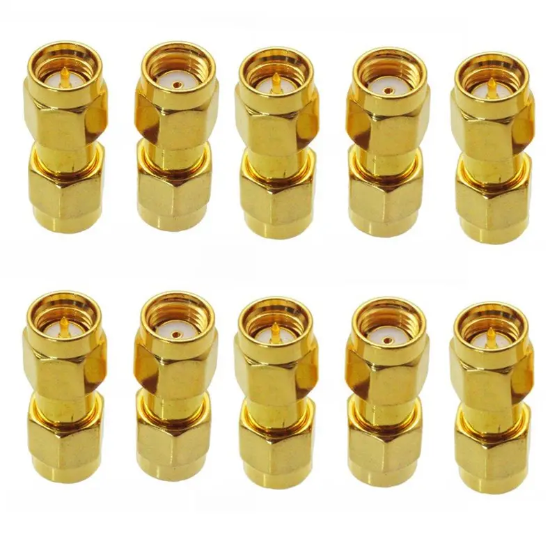 10Pcs Sma Male To Rp-Sma Male Adaptor Rf Connector Straight For Fpv Rc Drone 1