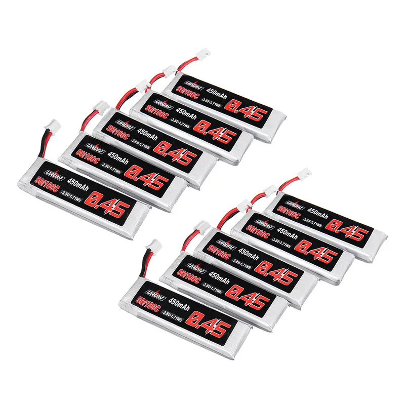 10Pcs Uruav 3.8V 450Mah 50/100C 1S Hv 4.35V Lipo Battery Ph2.0 For Emax Tinyhawk Happymodel Snapper7 1