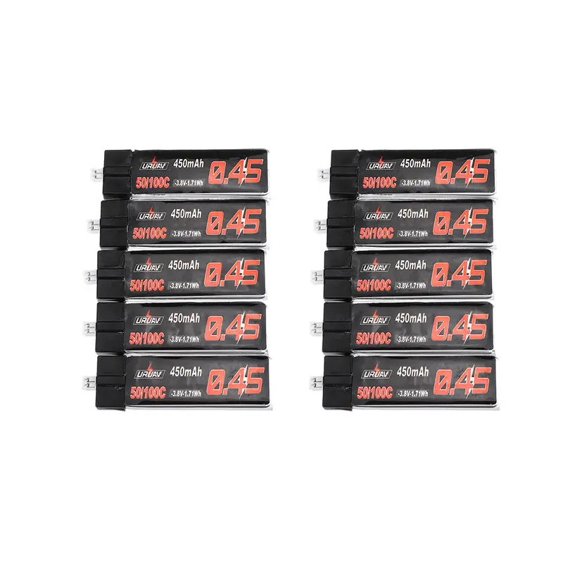 10Pcs Uruav 3.8V 550Mah 50/100C 1S Hv 4.35V Lipo Battery Ph2.0 Plug For Emax Tinyhawk Kingkong/Ldarc Tiny 1