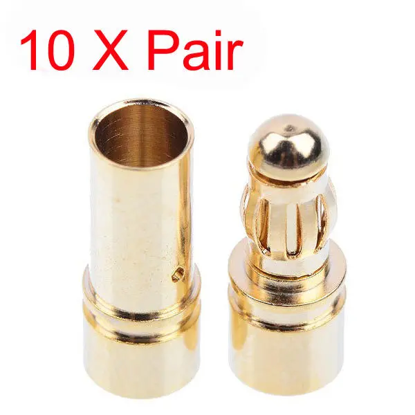 10X 3.5Mm Gold Bullet Banana Connector Plug For Esc Battery Motor 1