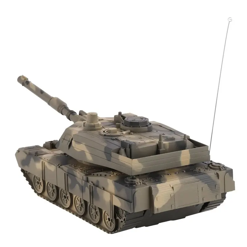 1:14 4Ch Simulation Rc Military Tank Turret Rotation Light & Music Remote Control Model Long Distance Control Kids Toy Gift 2