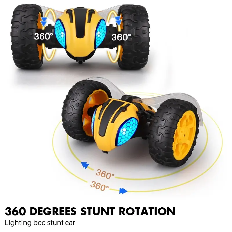 1:14 Rc Car 360 Degrees Rotating Double Sided Lightning Bee Rc Car For Kids Toys 2019 Gifts For Boy's Gift 1
