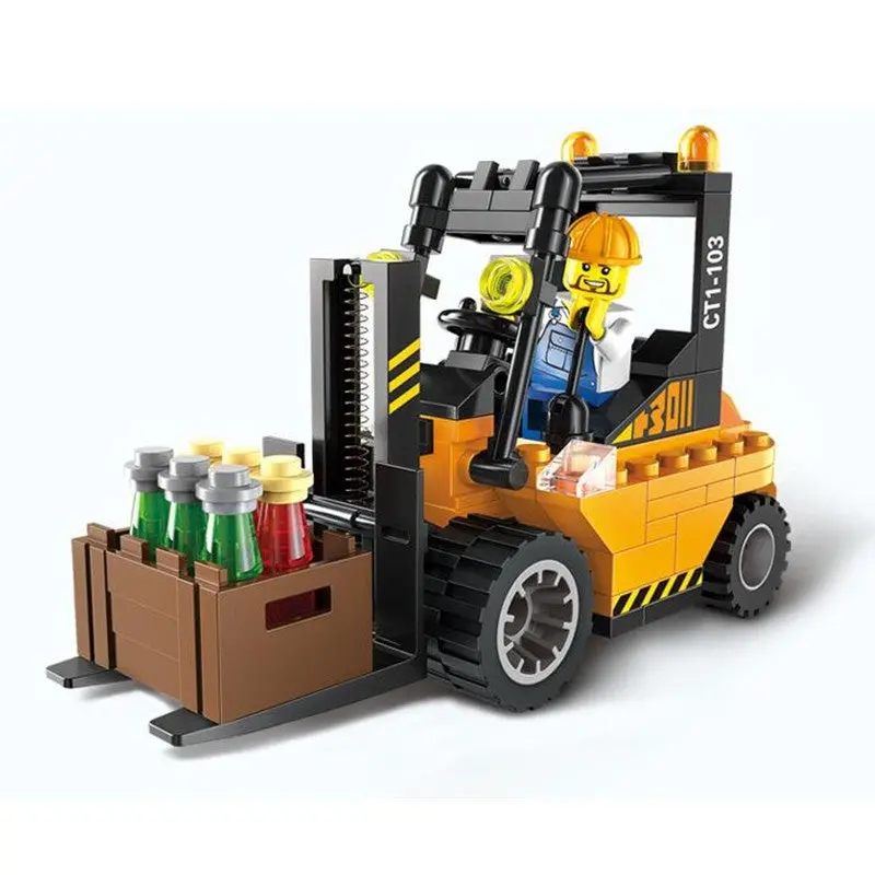 115Pcs/Set Forklift Trucks Assembly Building Blocks Kits Children Educational Puzzle Toys Kids Birthday Gifts 1