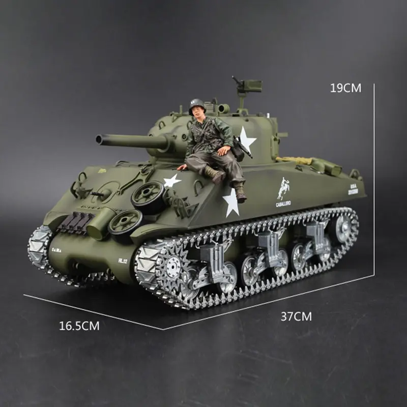 1:16 American M4a3 Sherman Simulated Tank 2.4G Remote Control Model Military Tank Sound Smoke Shooting Effect Metal Ultimate 2