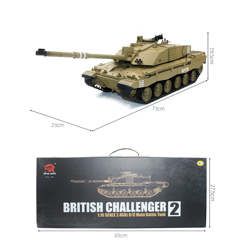 1:16 British Challenger ⅱ Main Battle Tank 2.4G Remote Control Model Military Tank With Sound Smoke Shooting Effect 1