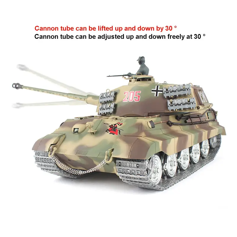 1:16 German Henschel Tiger King Battle Tank 2.4G Remote Control Model Military Tank With Sound Smoke Shooting Effect - Metall 1