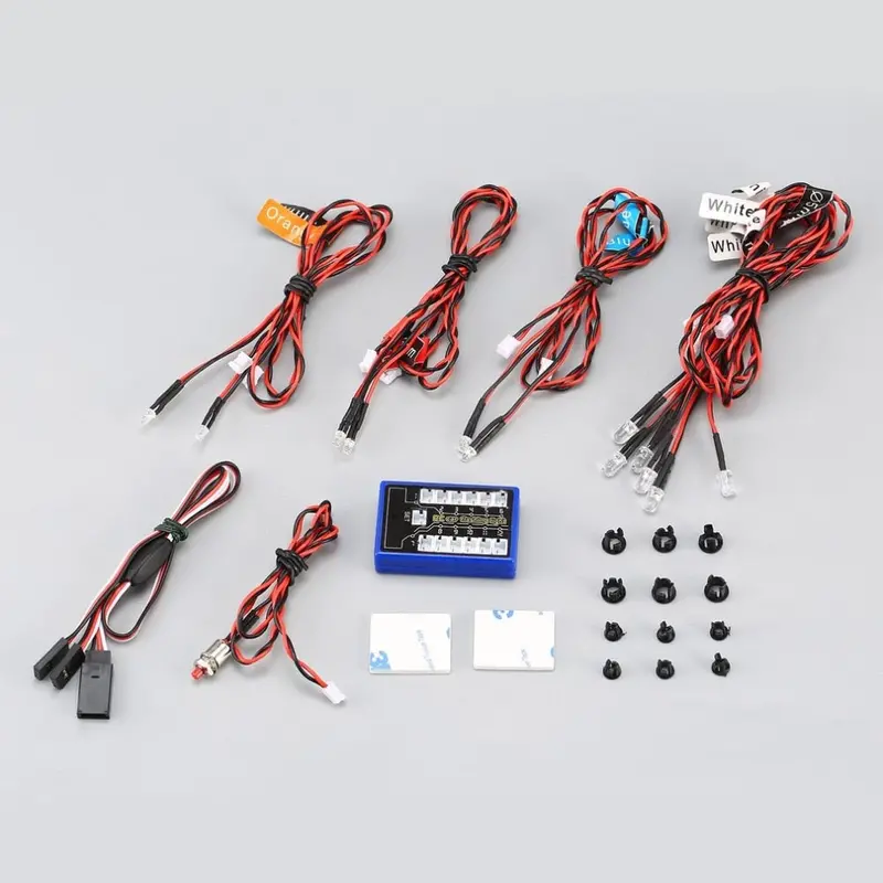 12 Ultra Led Flashing Bright Light Strobe Lamps Kit System For 1/10 1/8 Rc Drift Hsp Tamiya Cc01 4Wd Axial Scx10 Rc Car Truck 1
