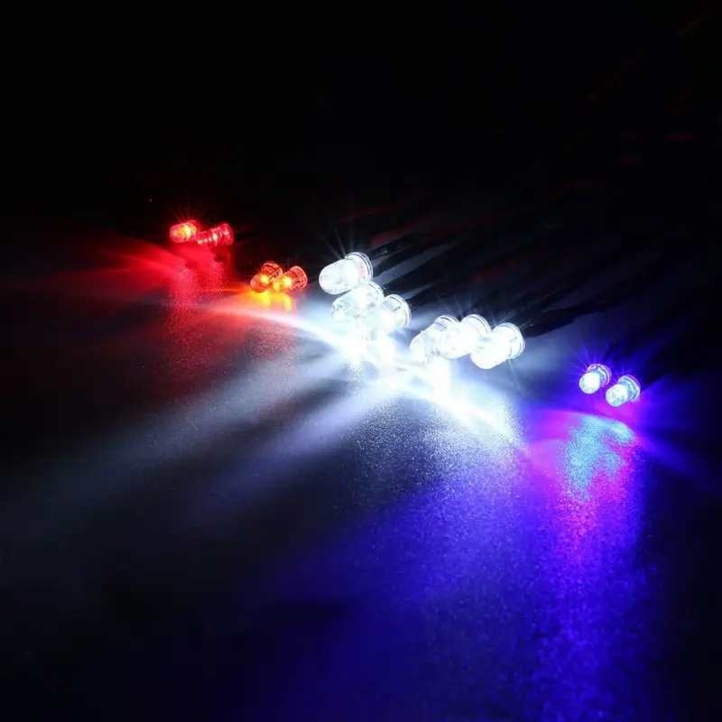 12 Ultra Led Flashing Bright Light Strobe Lamps Kit System For 1/10 1/8 Rc Drift Hsp Tamiya Cc01 4Wd Axial Scx10 Rc Car Truck 4