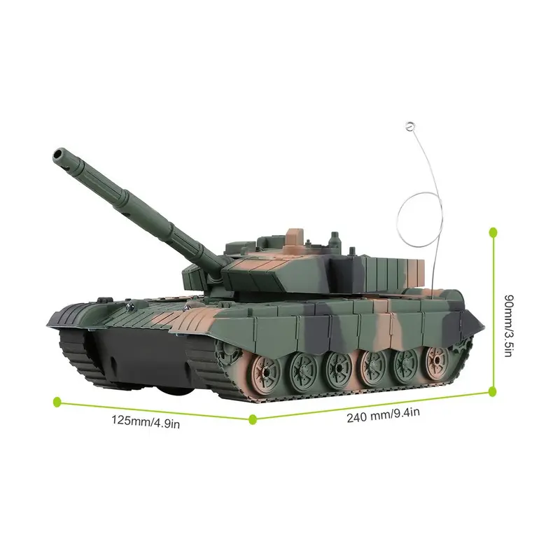 1:20 4Ch Power Remote Control Tank Military Vehicle Armored Tank Battle Tanks Turret Rotation Light & Music Rc Model Kids Toys 6