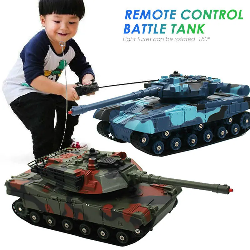 1:24 2Pcs Rc Battle Tank Fight Crawler Chariot Train Simulation Interest Outdoor 180 Cannon Rotation Sweep Collection Multicolor 1