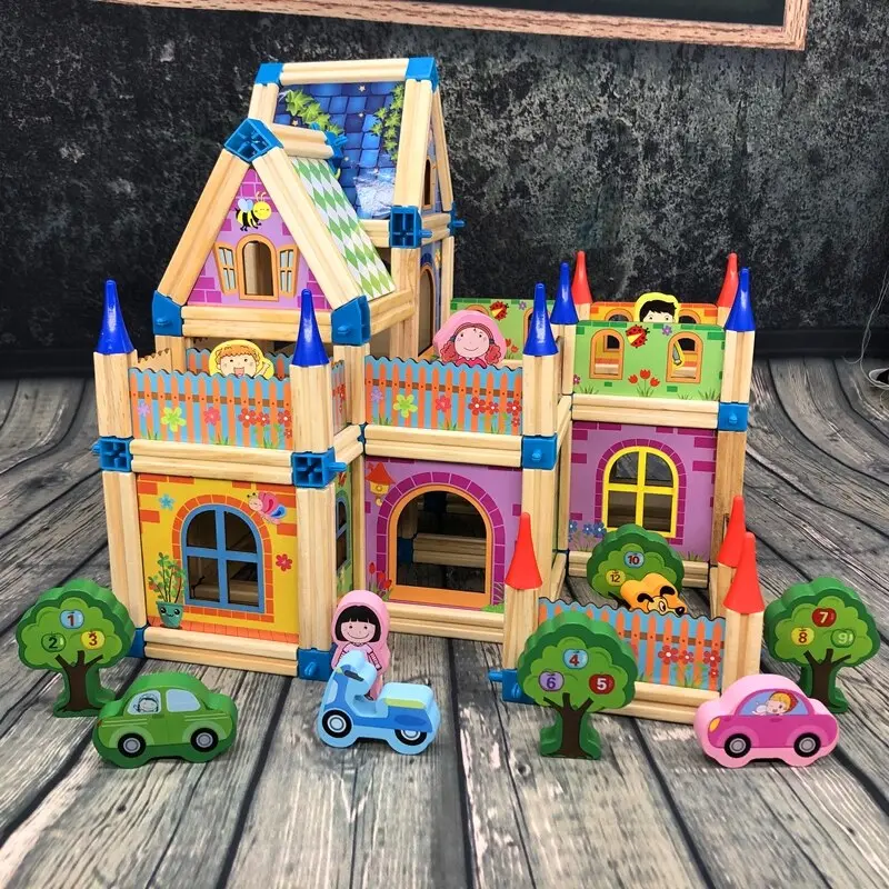 128Pcs Master Architecture Building Blocks Toys Children's Wooden Toy Model Building Kits House Model Kids Assembling Block Gift 1