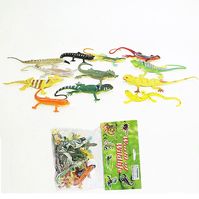 12Pcs Model Lizard Toy Reptile Simulation Plastic Forest Wild Animal Model Toys Ornaments Pvc Figurine Home Decor Gift For Kids 1