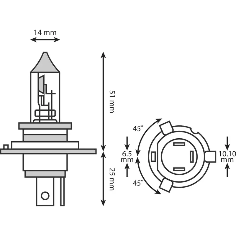 12V 35/35W  Halogen Headlight Bulb 1
